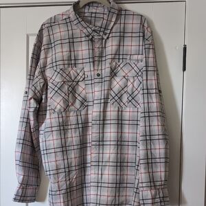 Stylish Plaid Button-Down Shirt for Men - Black and Red